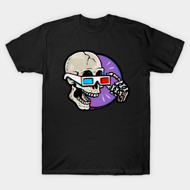 3D Glasses Are Skull Cracking Good Fun T-Shirt by BradAlbright